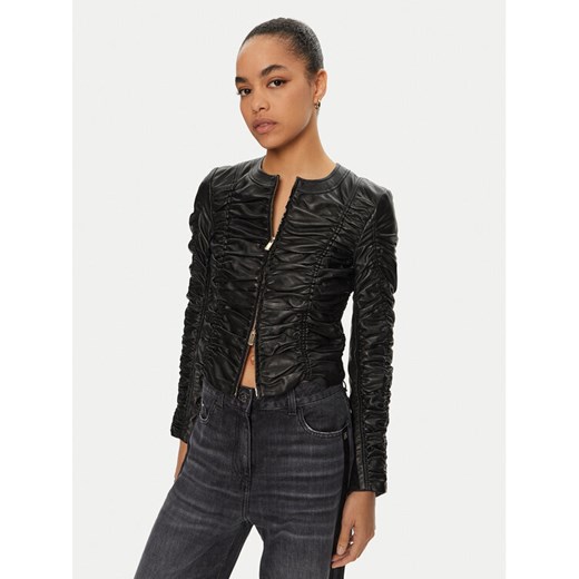 PINKO Kurtka skórzana Giasone 102993 A1KC Czarny Regular Fit ze sklepu MODIVO w kategorii Kurtki damskie - zdjęcie 182659382