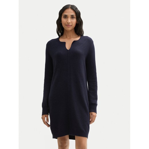 Tom Tailor Sukienka dzianinowa 1044536 Granatowy Regular Fit ze sklepu MODIVO w kategorii Sukienki - zdjęcie 182659501
