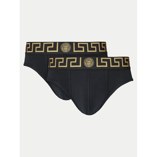 Versace Komplet 2 par slipów AU10180 1A10011 Czarny ze sklepu MODIVO w kategorii Majtki męskie - zdjęcie 182659543