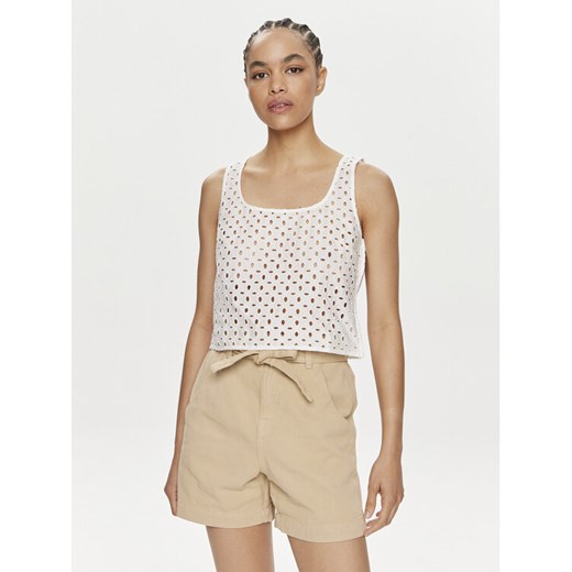 United Colors Of Benetton Top 58BHDH00L Biały Slim Fit ze sklepu MODIVO w kategorii Bluzki damskie - zdjęcie 182659544