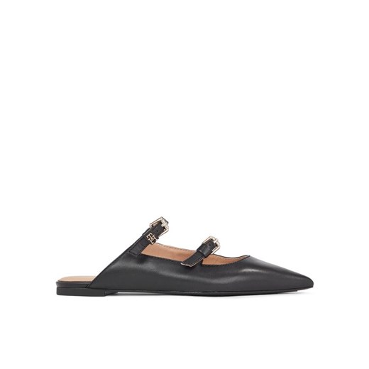 Tommy Hilfiger Klapki Th Pointy Leather Mule FW0FW07722 Czarny ze sklepu MODIVO w kategorii Klapki damskie - zdjęcie 182659551