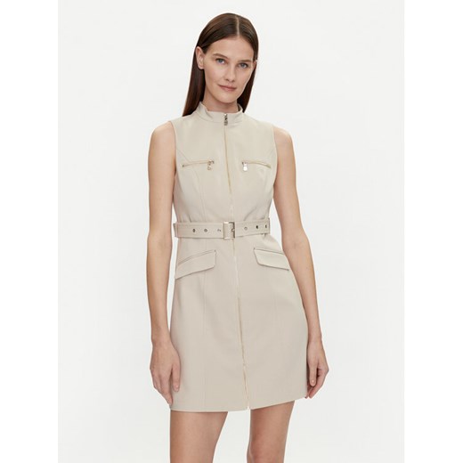 Morgan Sukienka codzienna 241-ROMEA Beżowy Slim Fit ze sklepu MODIVO w kategorii Sukienki - zdjęcie 182659632