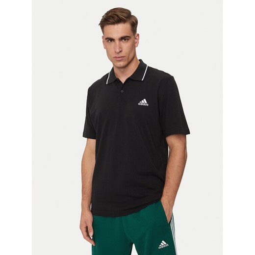 adidas Polo Essentials IC9314 Czarny Regular Fit ze sklepu MODIVO w kategorii T-shirty męskie - zdjęcie 182659660