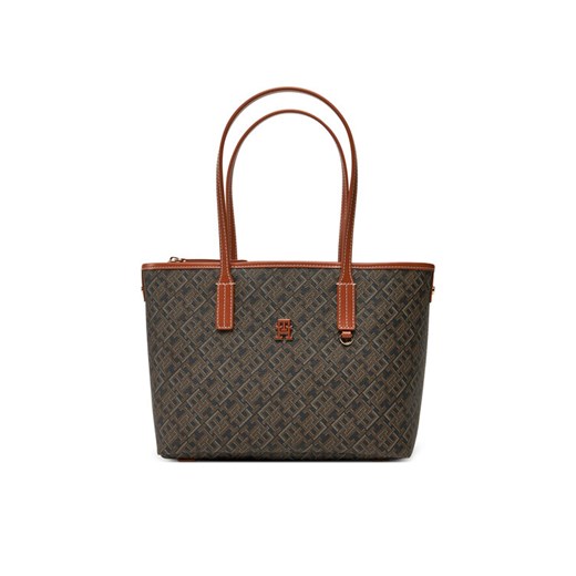 Tommy Hilfiger Torebka Th Monoplay Leather Mini Tote AW0AW17415 Czarny ze sklepu MODIVO w kategorii Torby Shopper bag - zdjęcie 182659673