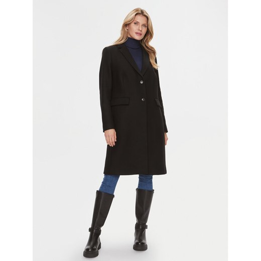 Tommy Hilfiger Płaszcz wełniany WW0WW39753 Czarny Regular Fit ze sklepu MODIVO w kategorii Płaszcze damskie - zdjęcie 182659822