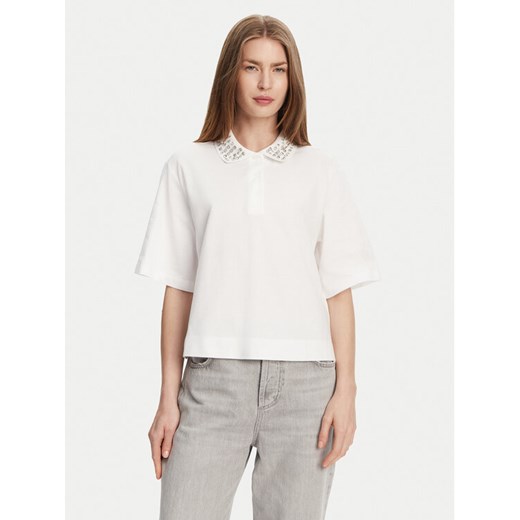 Marella Polo Gonzaga 2513951014 Biały Relaxed Fit ze sklepu MODIVO w kategorii Bluzki damskie - zdjęcie 182659873