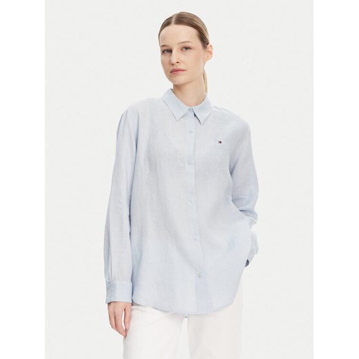 Tommy Hilfiger Koszula WW0WW44679 Błękitny Regular Fit ze sklepu MODIVO w kategorii Koszule damskie - zdjęcie 182659952