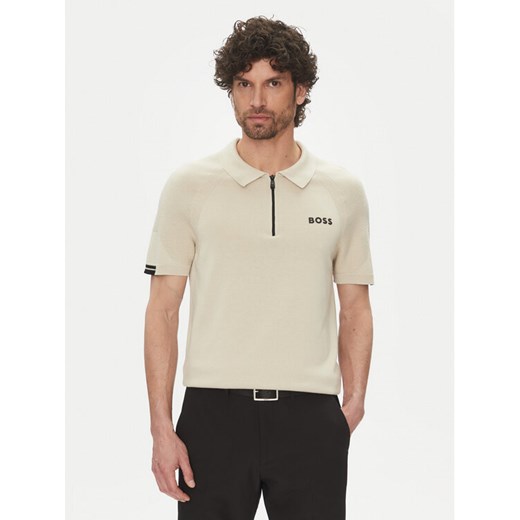 BOSS Polo K_Perform-Max_Pl 50537146 Beżowy Slim Fit ze sklepu MODIVO w kategorii T-shirty męskie - zdjęcie 182660011