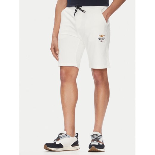 Aeronautica Militare Szorty sportowe 251BF017F459 Biały Regular Fit ze sklepu MODIVO w kategorii Spodenki męskie - zdjęcie 182660012