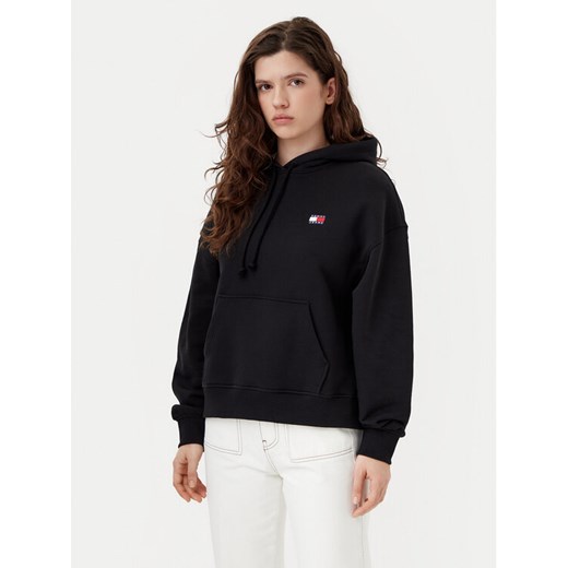 Tommy Jeans Bluza Badge DW0DW19414 Czarny Boxy Fit ze sklepu MODIVO w kategorii Bluzy damskie - zdjęcie 182660040
