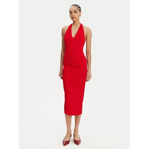 JACQUEMUS Sukienka koktajlowa 25E251DR232-1026 Czerwony Regular Fit ze sklepu MODIVO w kategorii Sukienki - zdjęcie 182660111