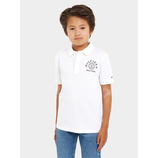Tommy Hilfiger Polo Monotype KB0KB08801 Biały Regular Fit ze sklepu MODIVO w kategorii T-shirty chłopięce - zdjęcie 182660123