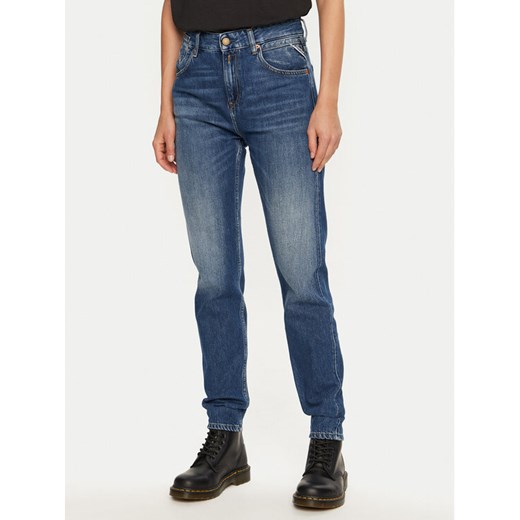 REPLAY Jeansy WA416 .000.802 763 Niebieski Boy Fit ze sklepu MODIVO w kategorii Jeansy damskie - zdjęcie 182660132