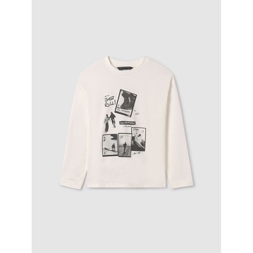 Mayoral Bluzka 7.074 Écru Regular Fit ze sklepu MODIVO w kategorii T-shirty chłopięce - zdjęcie 182660192
