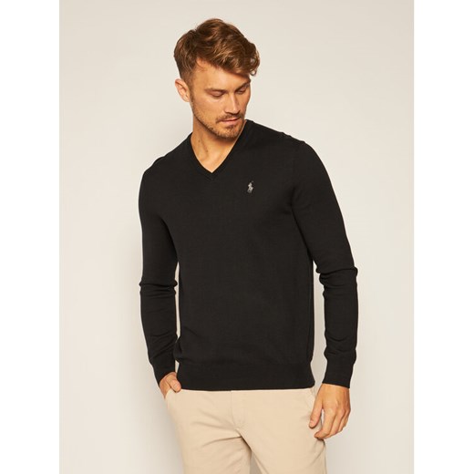 Polo Ralph Lauren Sweter Ls Sf Vn Pp 710670789003 Czarny Regular Fit ze sklepu MODIVO w kategorii Swetry męskie - zdjęcie 182660222
