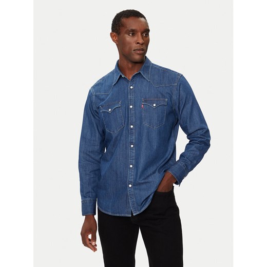 Levi's® Koszula jeansowa Barstow Western 85744-0041 Niebieski Regular Fit ze sklepu MODIVO w kategorii Koszule męskie - zdjęcie 182660273