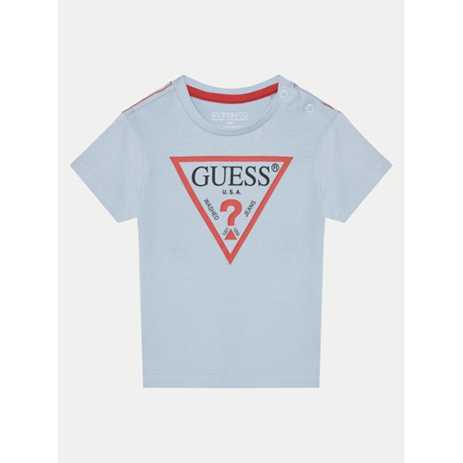 Guess T-Shirt N73I55 K8HM0 Błękitny Regular Fit ze sklepu MODIVO w kategorii T-shirty chłopięce - zdjęcie 182660281