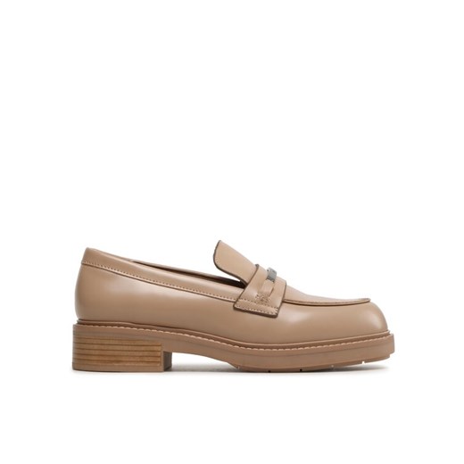Calvin Klein Loafersy Rubber Sole Loafer W/Hw HW0HW01791 Beżowy ze sklepu MODIVO w kategorii Półbuty damskie - zdjęcie 182660412