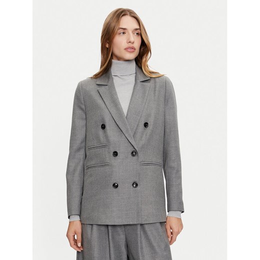 Haveone Marynarka JVI-M032 Szary Regular Fit ze sklepu MODIVO w kategorii Marynarki damskie - zdjęcie 182660624