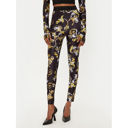 Versace Jeans Couture Legginsy 78HAC101 Czarny Slim Fit ze sklepu MODIVO w kategorii Spodnie damskie - zdjęcie 182660634