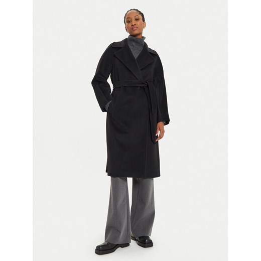 Weekend Max Mara Płaszcz wełniany Resina 2425016092 Czarny Regular Fit ze sklepu MODIVO w kategorii Płaszcze damskie - zdjęcie 182660654