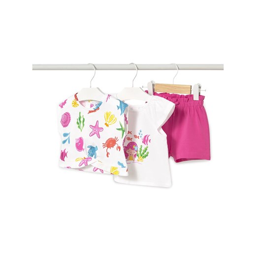 Mayoral Komplet t-shirt, top i spodenki 1232 Różowy Regular Fit ze sklepu MODIVO w kategorii Komplety niemowlęce - zdjęcie 182660762
