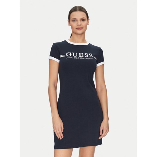 Guess Sukienka codzienna V5GK02 KCQX1 Granatowy Slim Fit ze sklepu MODIVO w kategorii Sukienki - zdjęcie 182660861