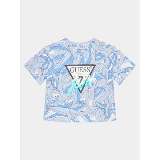Guess T-Shirt J4GI12 K6YW3 Niebieski Regular Fit ze sklepu MODIVO w kategorii Bluzki dziewczęce - zdjęcie 182660873