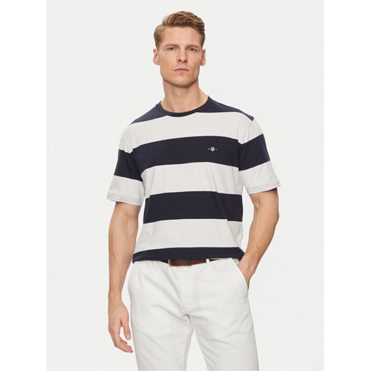 Gant T-Shirt 2003203 Écru Regular Fit ze sklepu MODIVO w kategorii T-shirty męskie - zdjęcie 182661060
