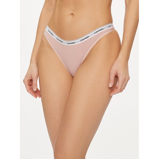 Calvin Klein Underwear Stringi 000QD5043E Różowy ze sklepu MODIVO w kategorii Majtki damskie - zdjęcie 182661223