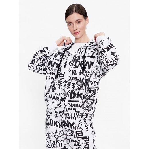 DKNY Bluza YI2022629 Biały Regular Fit ze sklepu MODIVO w kategorii Bluzy damskie - zdjęcie 182661264