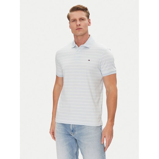 Tommy Hilfiger Polo MW0MW39994 Błękitny Regular Fit ze sklepu MODIVO w kategorii T-shirty męskie - zdjęcie 182661300