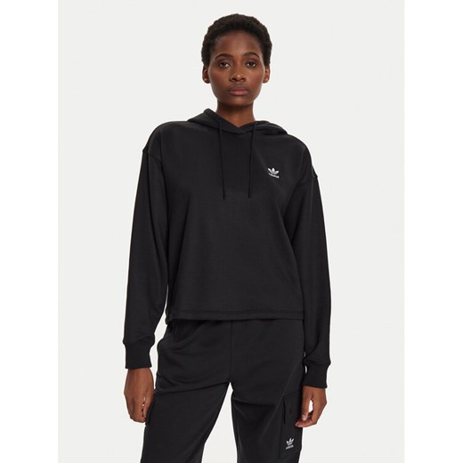 adidas Bluza Trefoil IU2421 Czarny Loose Fit ze sklepu MODIVO w kategorii Bluzy damskie - zdjęcie 182661392