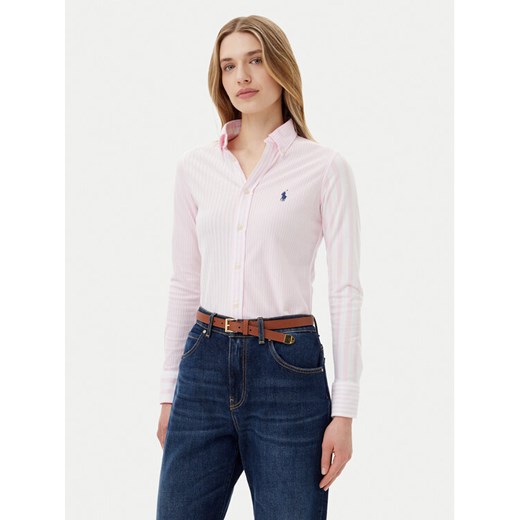 Polo Ralph Lauren Koszula 211965102001 Różowy Slim Fit ze sklepu MODIVO w kategorii Koszule damskie - zdjęcie 182661414