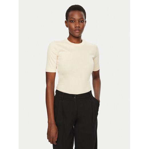 IVY OAK T-Shirt Kristin IO1100X2351 Beżowy Slim Fit ze sklepu MODIVO w kategorii Bluzki damskie - zdjęcie 182661441