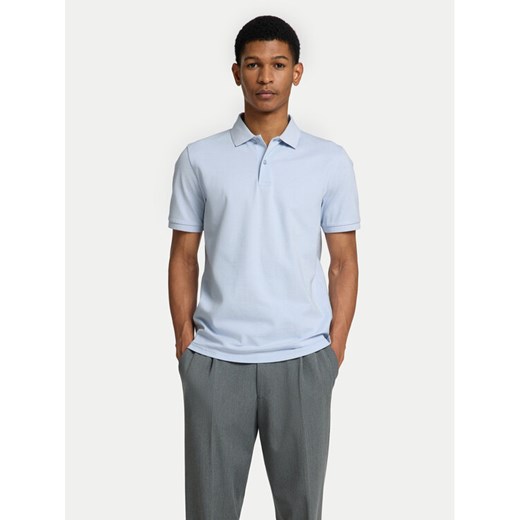 Selected Homme Polo 16095851 Błękitny Slim Fit ze sklepu MODIVO w kategorii T-shirty męskie - zdjęcie 182661543