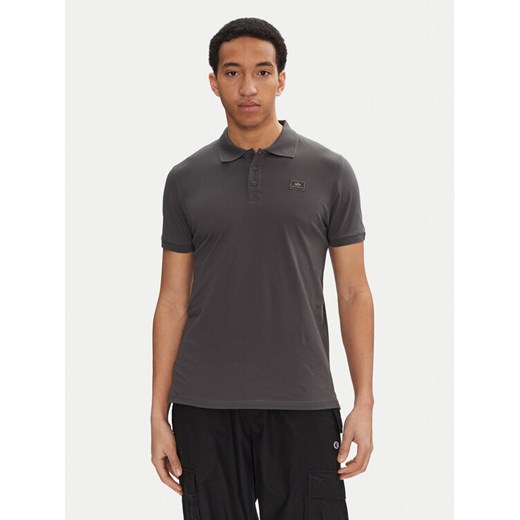 Alpha Industries Polo X-Fit 136600 Szary Regular Fit ze sklepu MODIVO w kategorii T-shirty męskie - zdjęcie 182661553