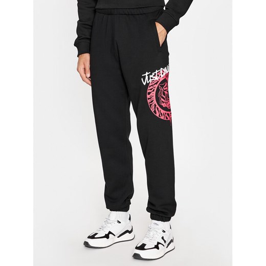 Just Cavalli Spodnie dresowe 75OAAG02 Czarny Regular Fit ze sklepu MODIVO w kategorii Spodnie męskie - zdjęcie 182661654