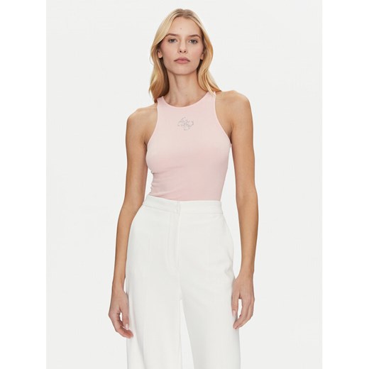Guess Top W5GP57 KCV52 Różowy Slim Fit ze sklepu MODIVO w kategorii Bluzki damskie - zdjęcie 182661721