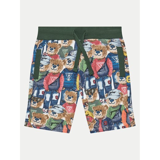 Guess Szorty materiałowe N5RD02 KA6R4 Kolorowy Regular Fit ze sklepu MODIVO w kategorii Spodenki chłopięce - zdjęcie 182661751