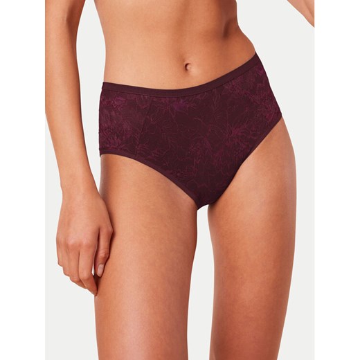 Triumph Figi klasyczne z wysokim stanem Amourette Charm 10216997 Bordowy ze sklepu MODIVO w kategorii Majtki damskie - zdjęcie 182661832