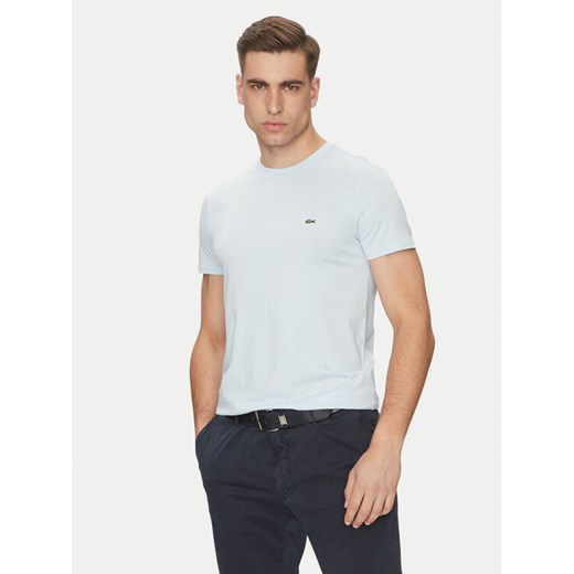 Lacoste T-Shirt TH6709 Błękitny Regular Fit ze sklepu MODIVO w kategorii T-shirty męskie - zdjęcie 182662053