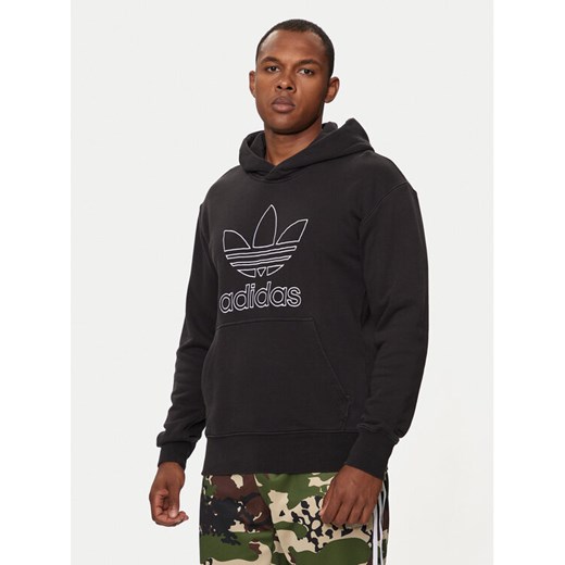 adidas Bluza adicolor Outline Trefoil IU2373 Czarny Loose Fit ze sklepu MODIVO w kategorii Bluzy męskie - zdjęcie 182662103