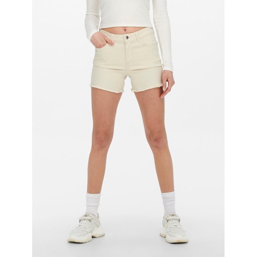 ONLY Szorty jeansowe 15196303 Écru Regular Fit ze sklepu MODIVO w kategorii Szorty - zdjęcie 182662111