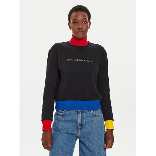 United Colors Of Benetton Bluza 3J68D107Z Czarny Regular Fit ze sklepu MODIVO w kategorii Bluzy damskie - zdjęcie 182662280