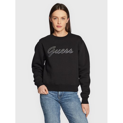 Guess Bluza W3RQ10 K9Z21 Czarny Regular Fit ze sklepu MODIVO w kategorii Bluzy damskie - zdjęcie 182662290