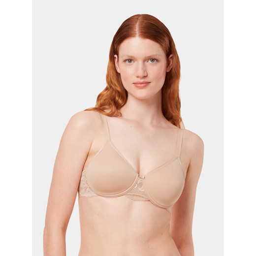 Triumph Biustonosz z fiszbiną Modern Lace 10215960 Beżowy ze sklepu MODIVO w kategorii Biustonosze - zdjęcie 182662411