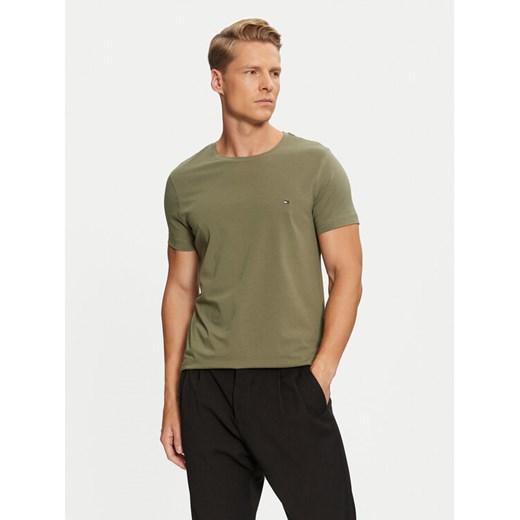Tommy Hilfiger T-Shirt MW0MW10800 Zielony Slim Fit ze sklepu MODIVO w kategorii T-shirty męskie - zdjęcie 182662511