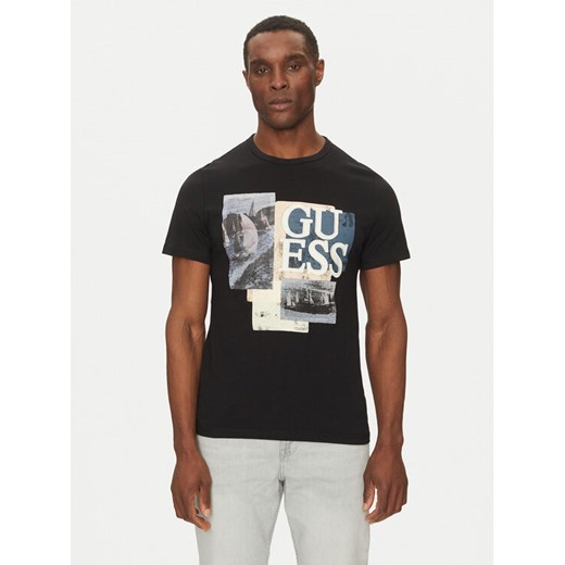 Guess T-Shirt M5GI04 I3Z14 Czarny Slim Fit ze sklepu MODIVO w kategorii T-shirty męskie - zdjęcie 182662514