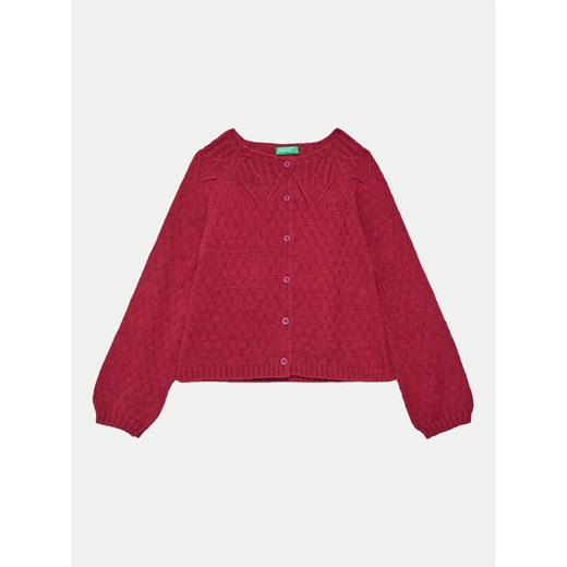 United Colors Of Benetton Kardigan 1076G500J Różowy Regular Fit ze sklepu MODIVO w kategorii Swetry dziewczęce - zdjęcie 182662602